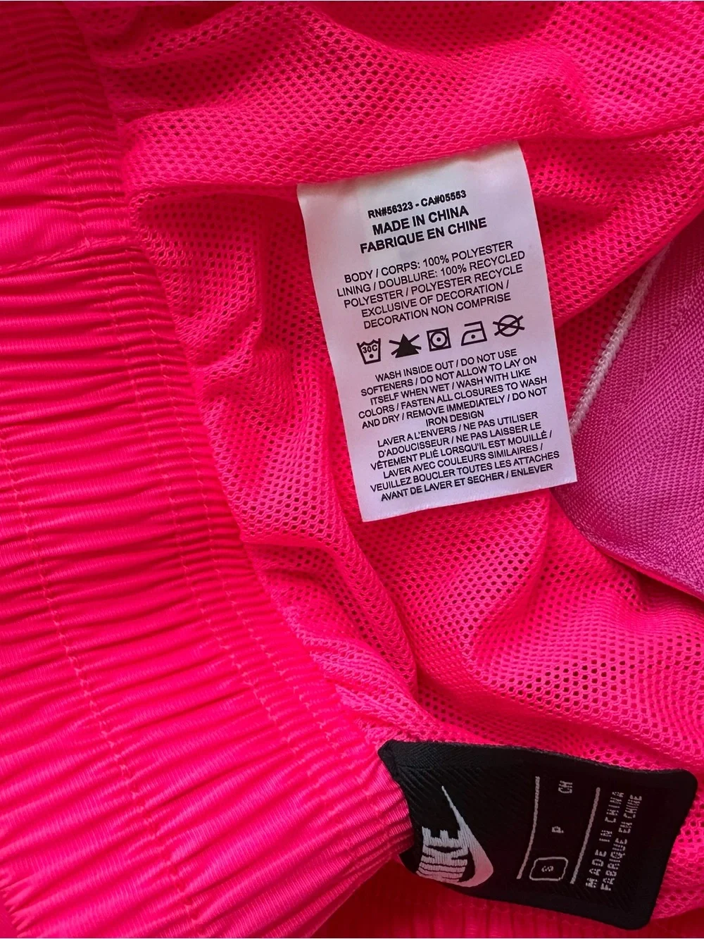 Nike Hyper Hot Pink Women's Track Joggers zipper detail size Small blocked logo